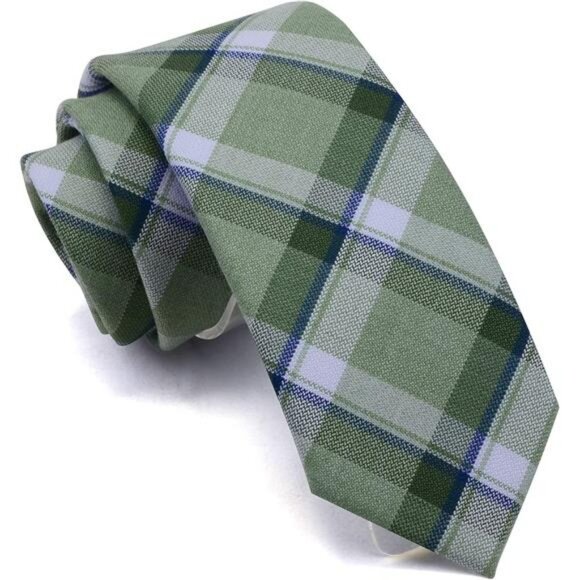 Mens Plaid Striped Tie 2.8 Inch Tartan Dress Necktie Slim Fit Gift Box - Picture 1 of 6